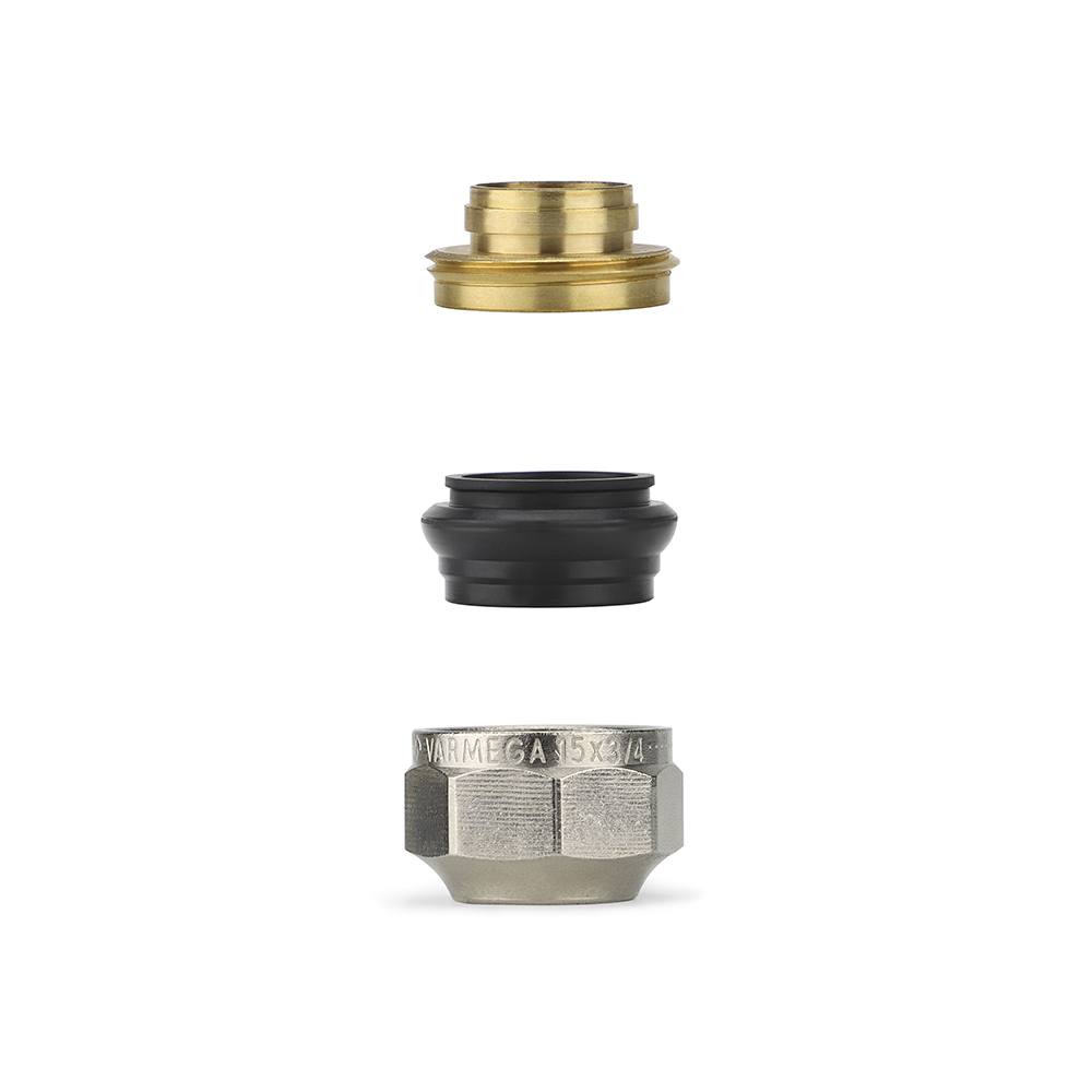 Резьбозажимное соединение (фитинг евроконус) Varmega VMTF96-N151015, 3/4"EK для подключения стальной/медной трубки 15х1.0 мм